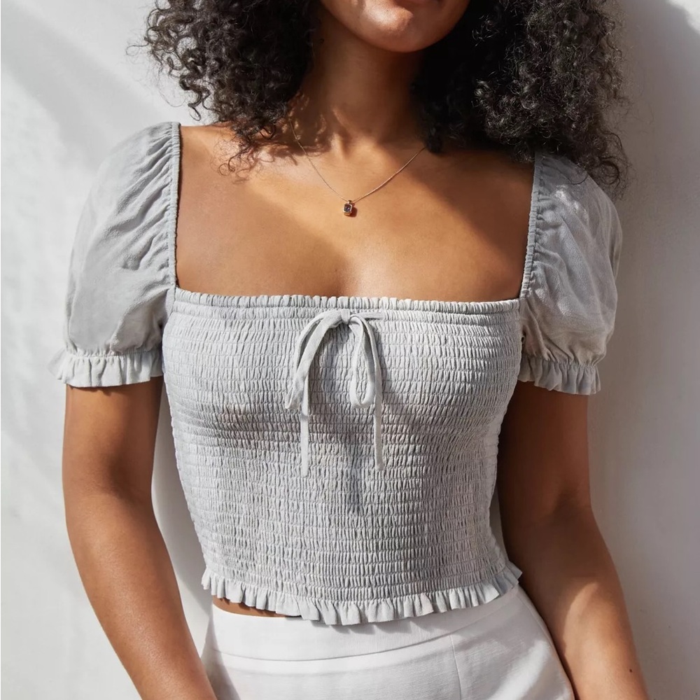 Aritzia Smocked Blouse, Black